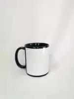 Taza Negra con Parche Blanco