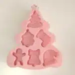 Molde de silicona 6 diseños de navidad.