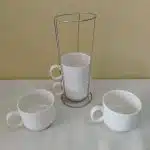 Set de 4 tazas sublimables con base apilable